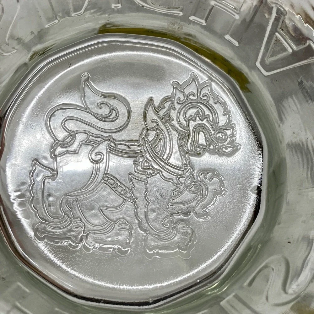 Singha Beer Mug Original Thailand Glass Collectible 12oz Drink ware GUC